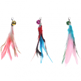 Играчка за котка Flamingo Maud Feather 20  см -  приставка за въдица с пера и звънче